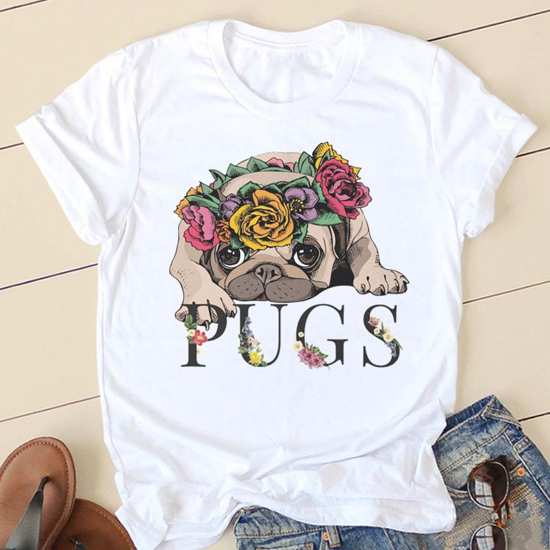 Dámské triko s potiskem psa Pug
