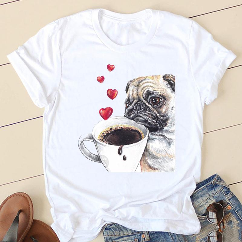 Dámské triko s potiskem psa Pug