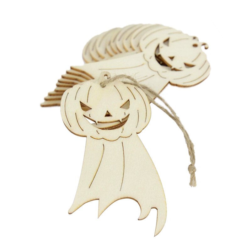 Dřevěné doplňky na Halloween 10 ks