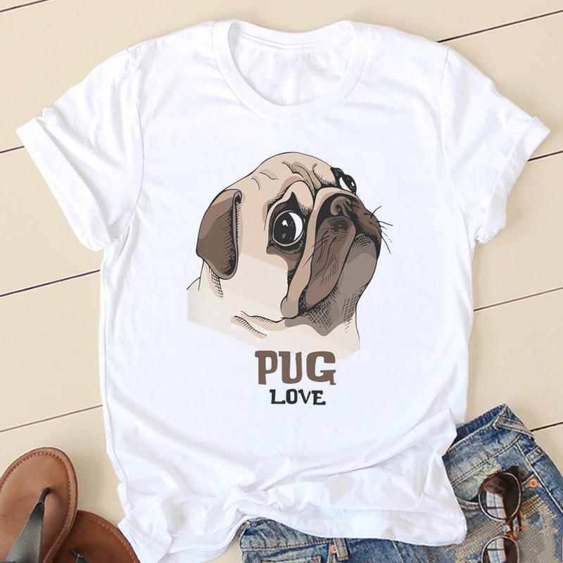 Dámské triko s potiskem psa Pug