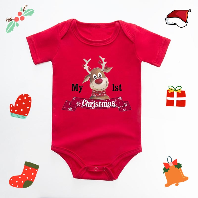 Vánoční body s nápisem My First Christmas Baby