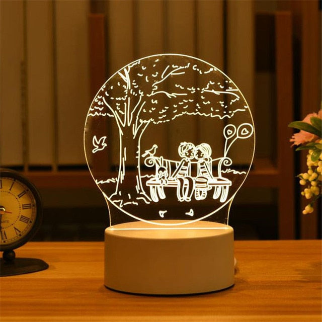 Romantická 3D lampa