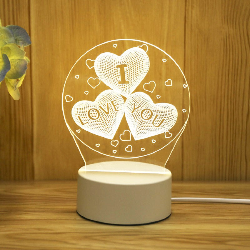 Romantická 3D lampa