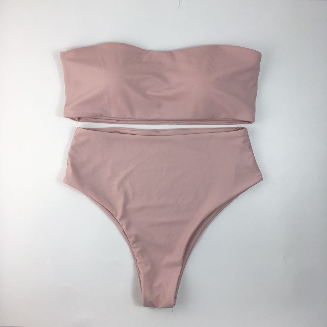Dámské vysoké jendnobarevné bikiny
