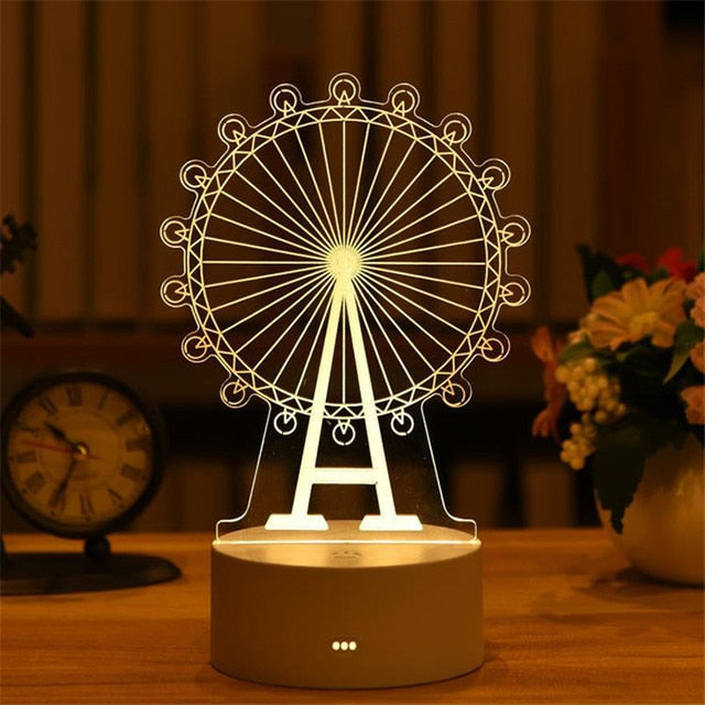 Romantická 3D lampa