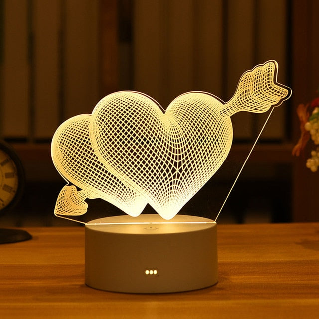 Romantická 3D lampa