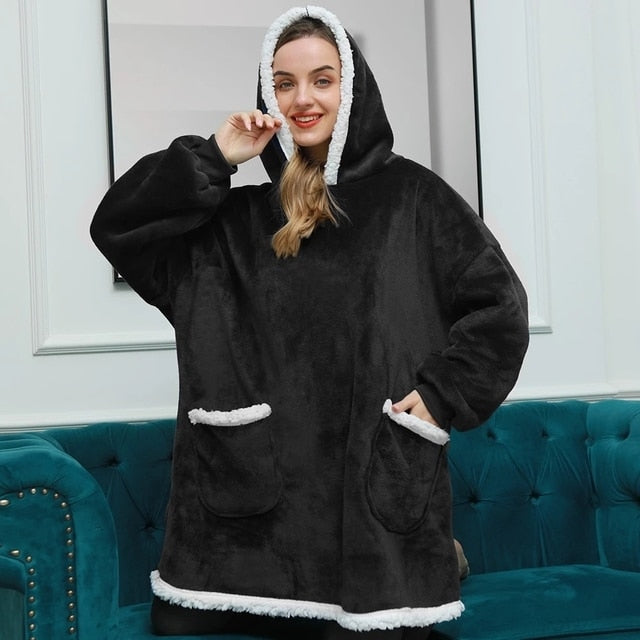 Mikinová deka s kapucí
