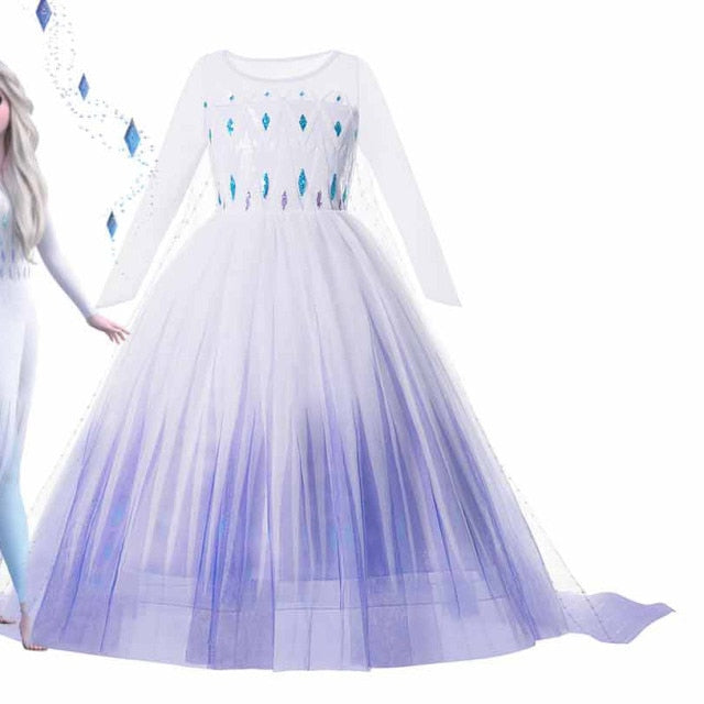 Dívčí šaty s dlouhým rukávem Frozen