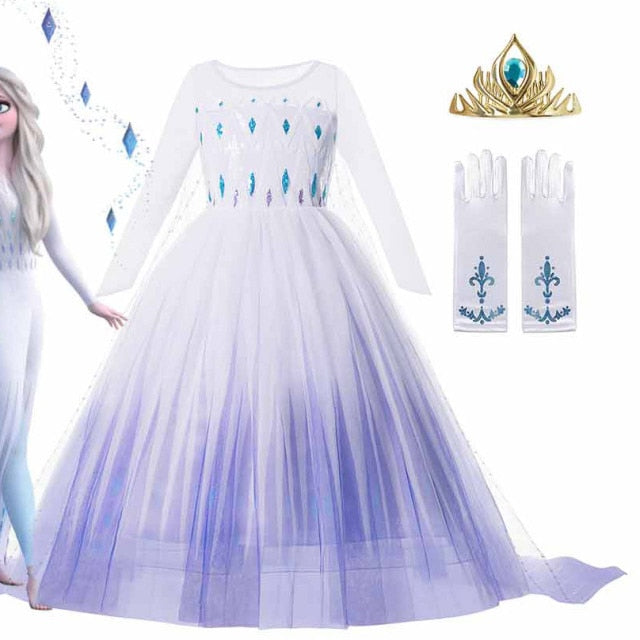 Dívčí šaty s dlouhým rukávem Frozen