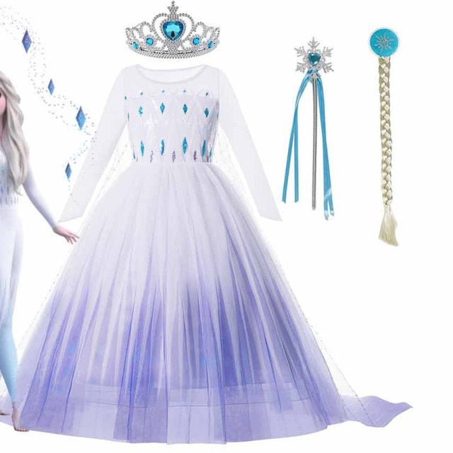 Dívčí šaty s dlouhým rukávem Frozen