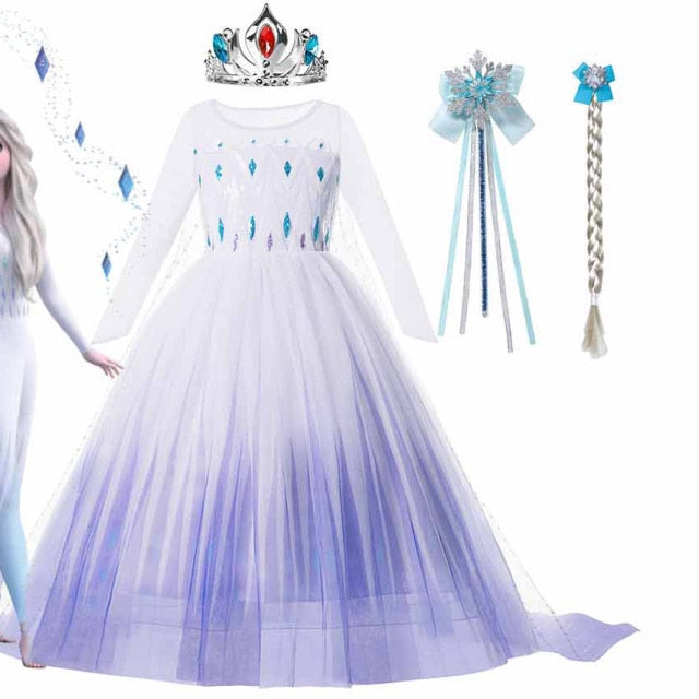 Dívčí šaty s dlouhým rukávem Frozen