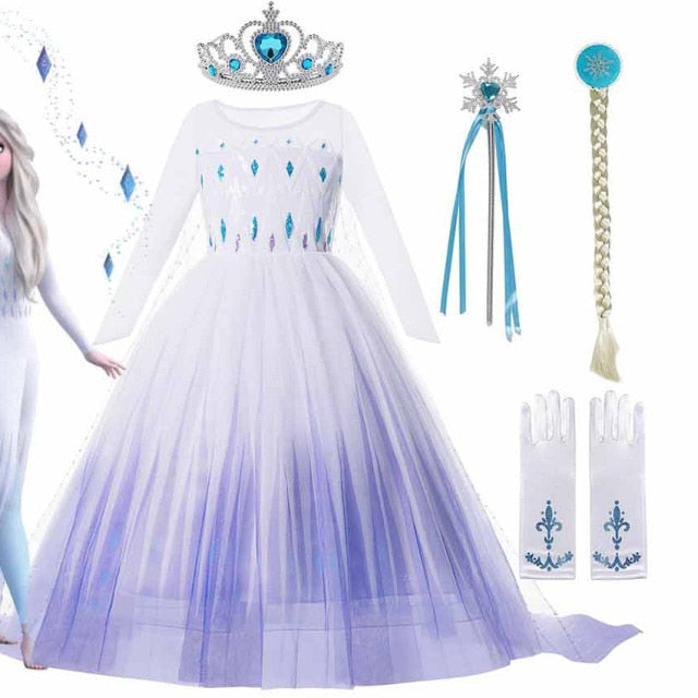Dívčí šaty s dlouhým rukávem Frozen