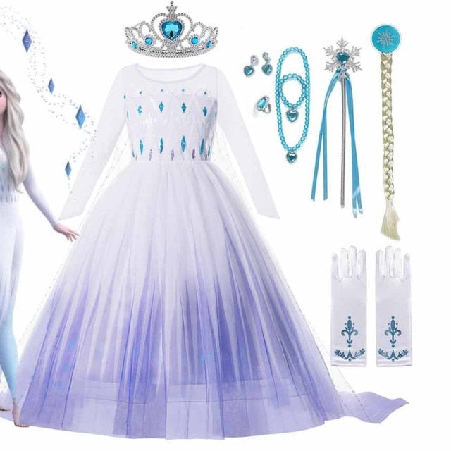 Dívčí šaty s dlouhým rukávem Frozen