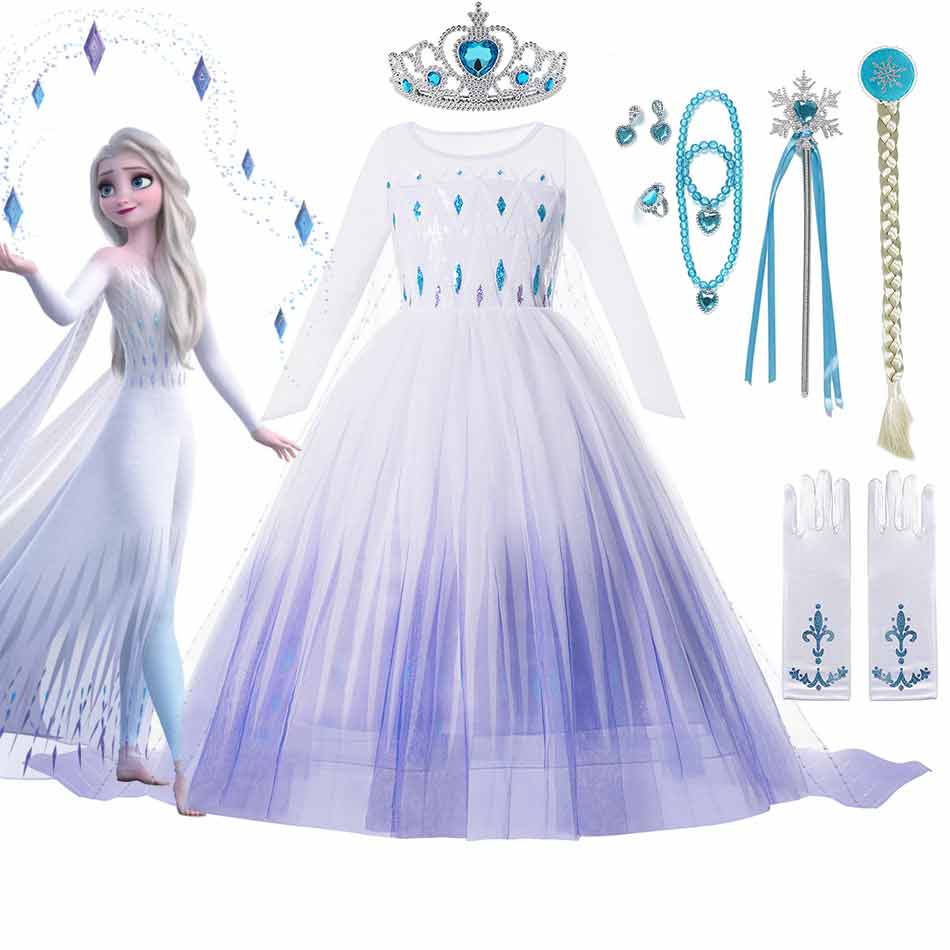 Dívčí šaty s dlouhým rukávem Frozen