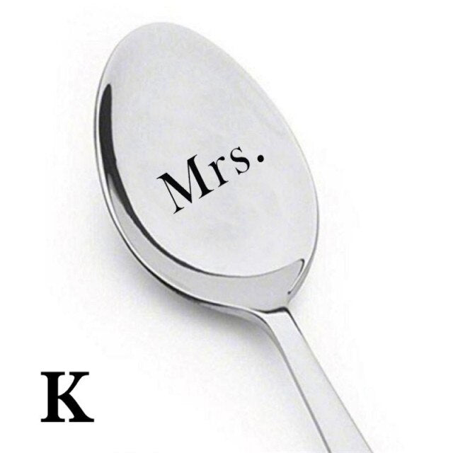 Párové lžičky s potiskem Mr. a Mrs.
