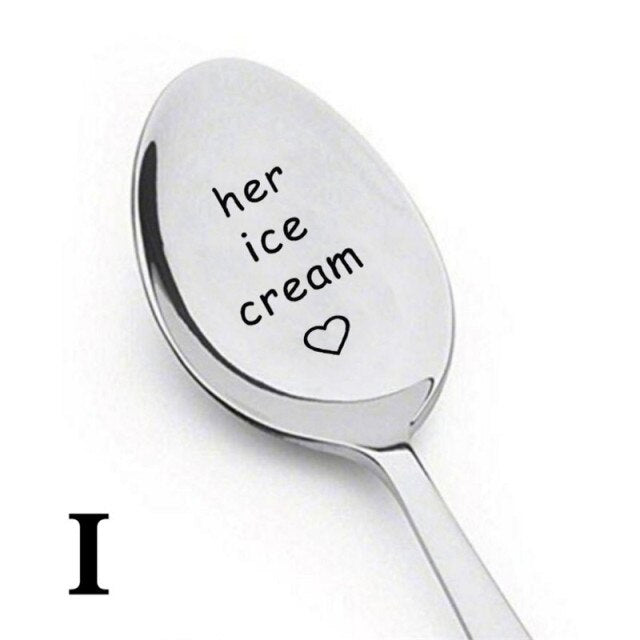 Párové lžičky s potiskem Mr. a Mrs.