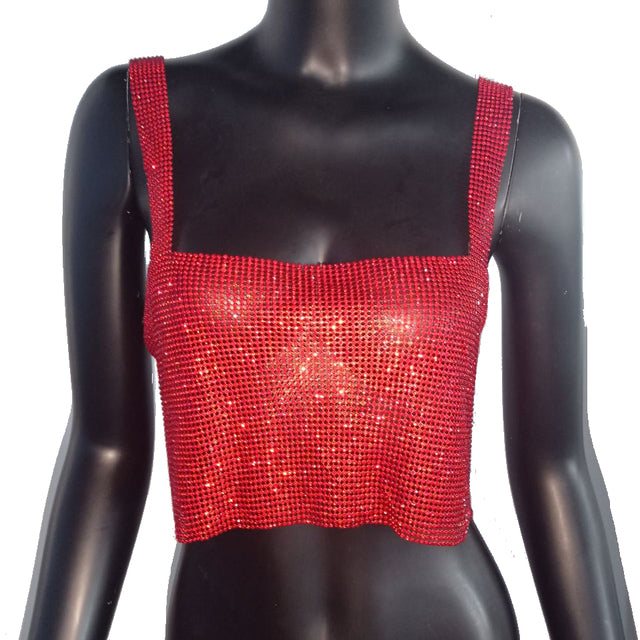 Dámský croptop s kamínky