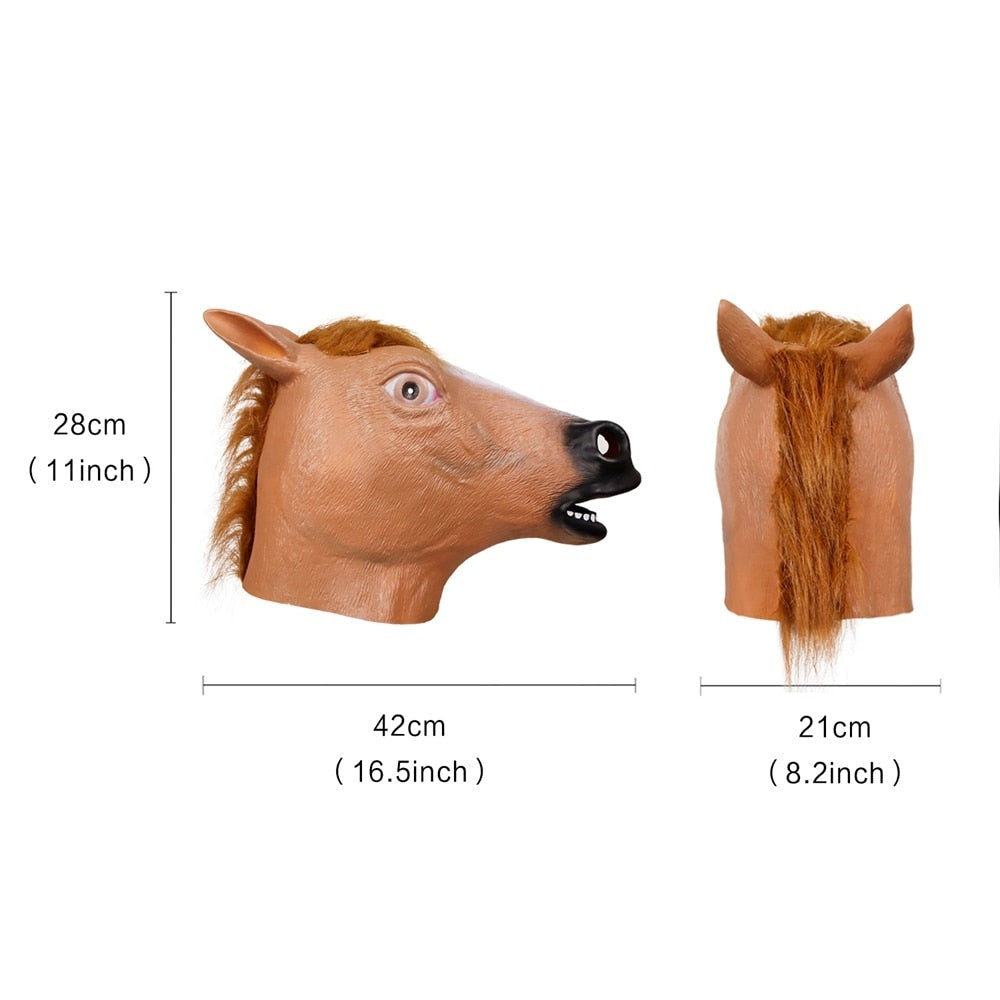 Latexová maska koně