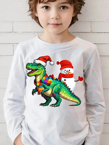 Chlapecké vánoční triko s dinosaurem
