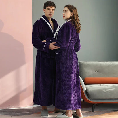 Unisex teplý dlouhý župan