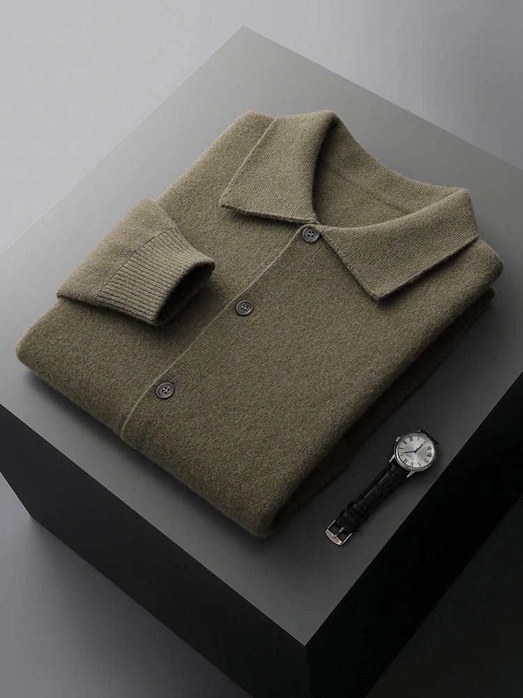 Pánský elegantní kardigan 100 % merino vlna