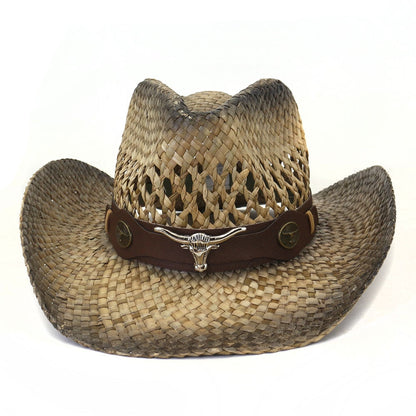 Unisex kovbojský slaměný klobouk