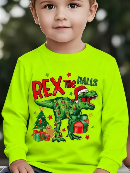 Chlapecké vánoční triko s dinosaurem