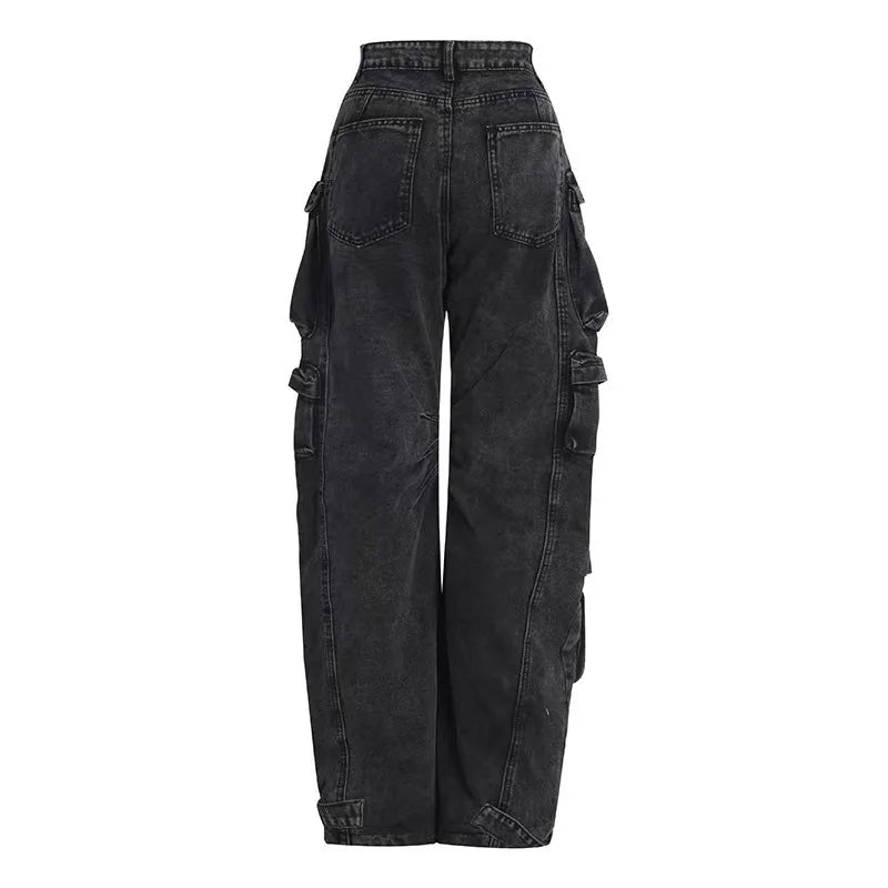 Dámské denim baggy kalhoty