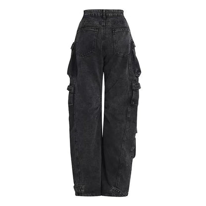 Dámské denim baggy kalhoty