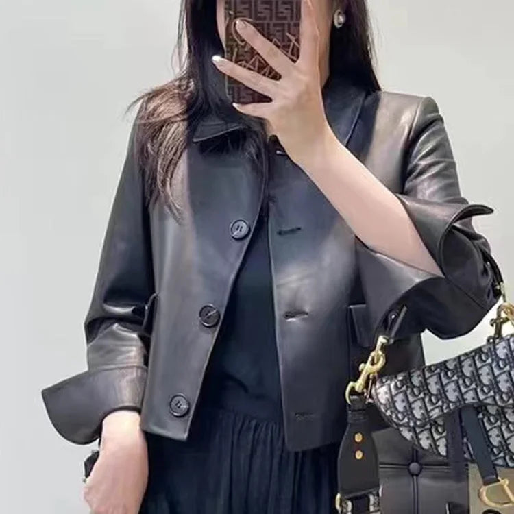 Dámská kožená tenká bunda