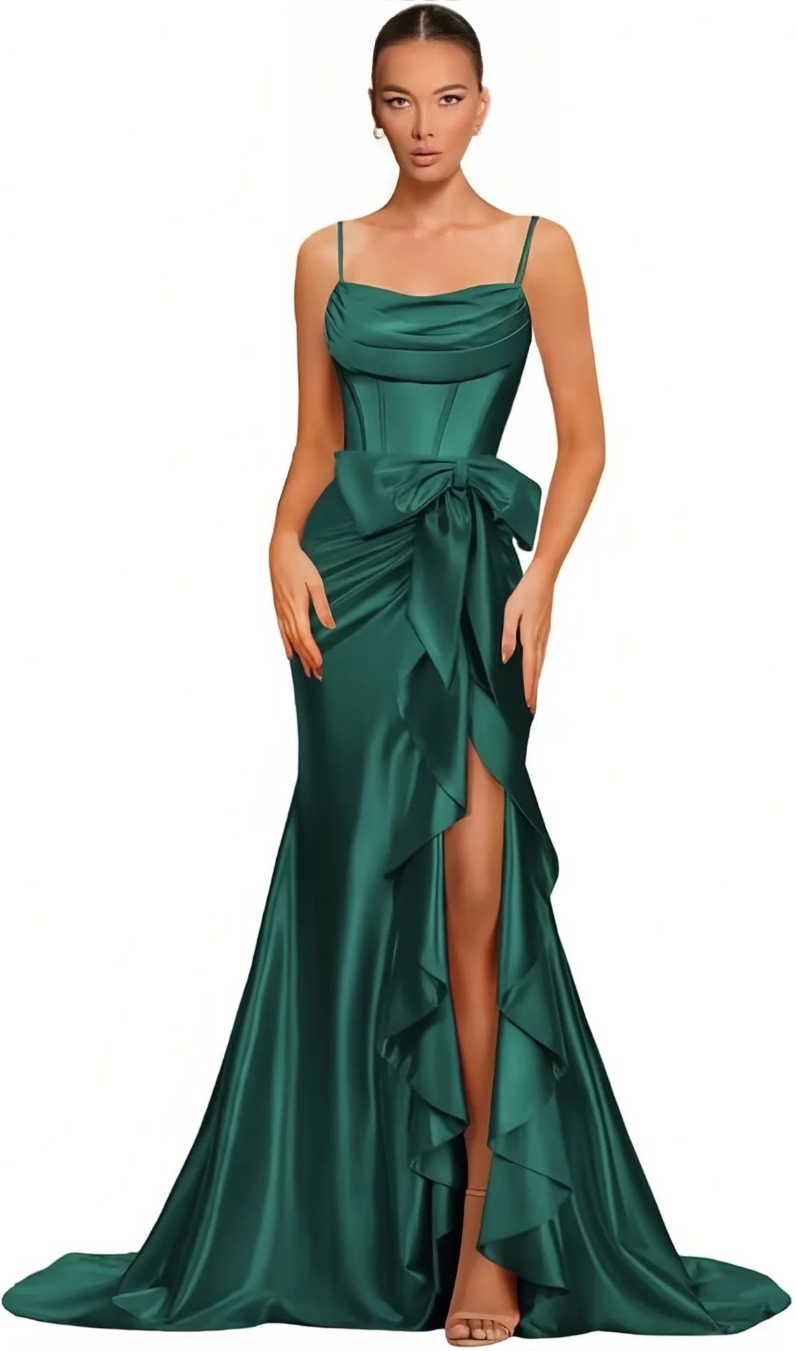 Dámské saténové plesové šaty