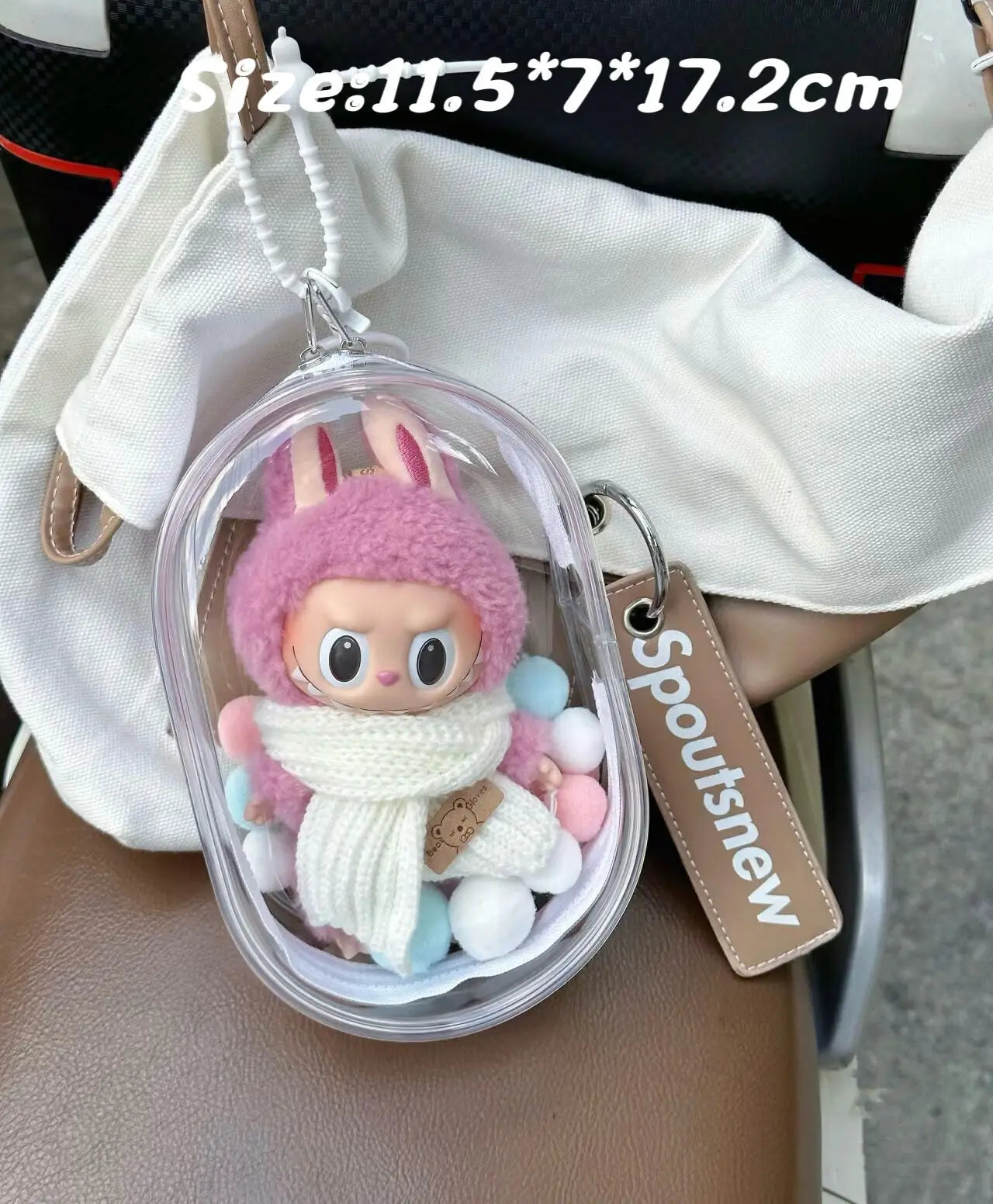 Transparentní taška na Labubu
