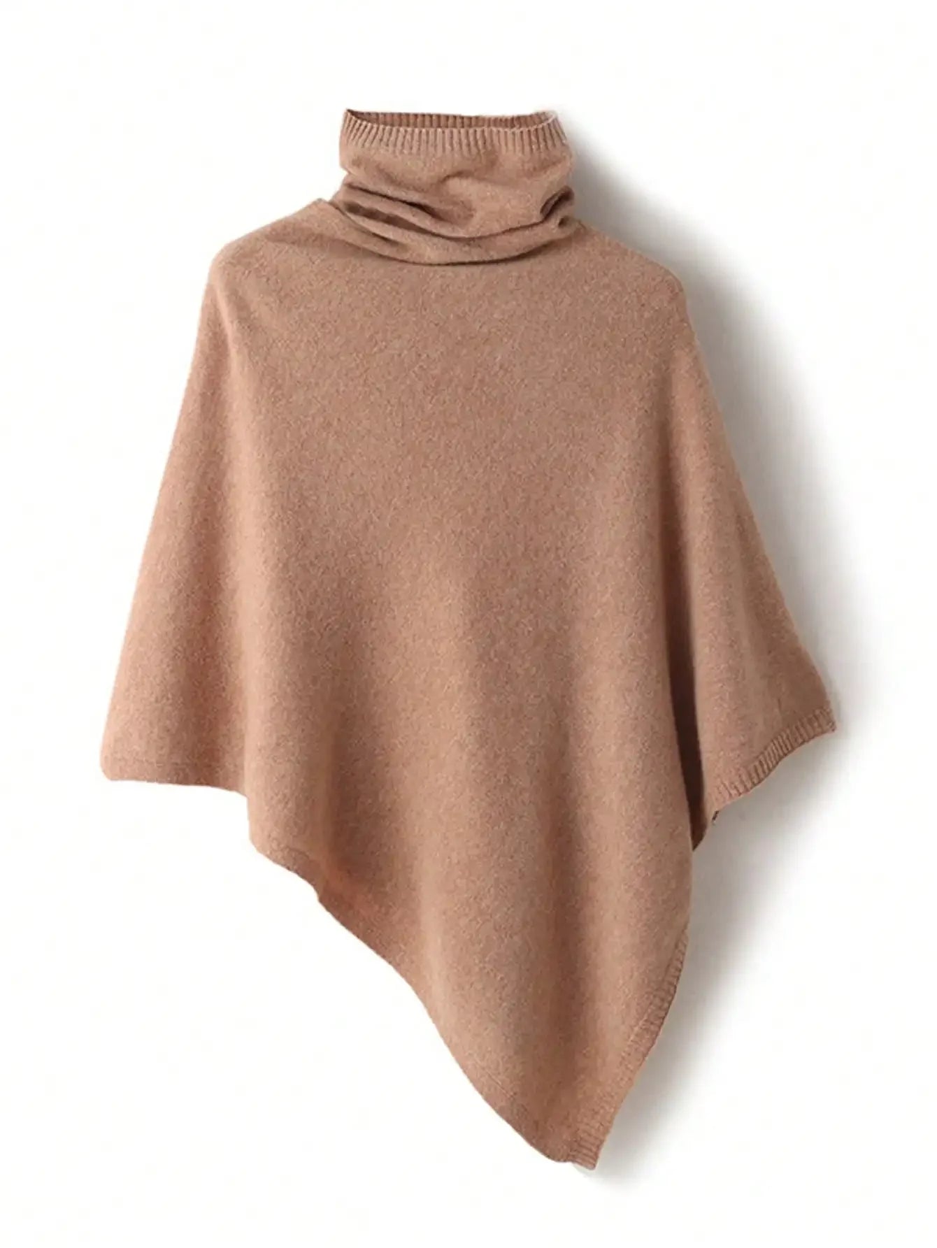 Dámské vlněné pončo s rolákem