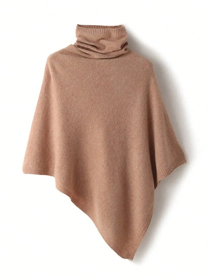 Dámské vlněné pončo s rolákem