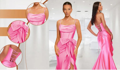 Dámské saténové plesové šaty