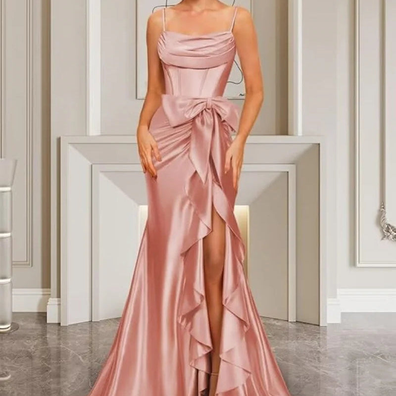 Dámské saténové plesové šaty