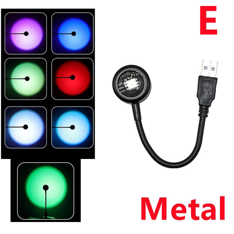 Lampa západ slunce USB