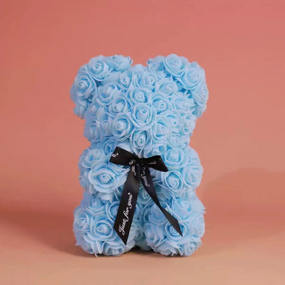 Umělý medvídek z růží 25 cm