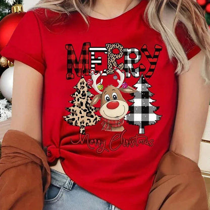 Dámské vánoční triko se sobem