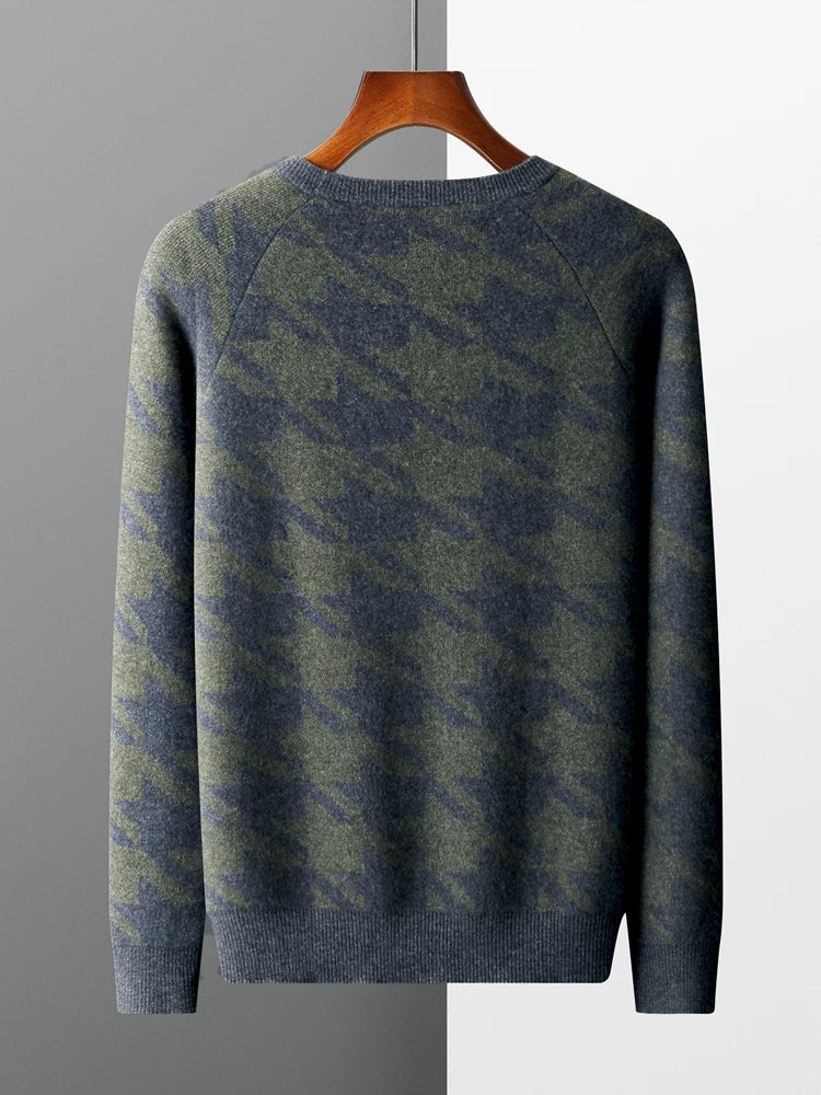Pánský svetr se vzorem 100 % merino vlna