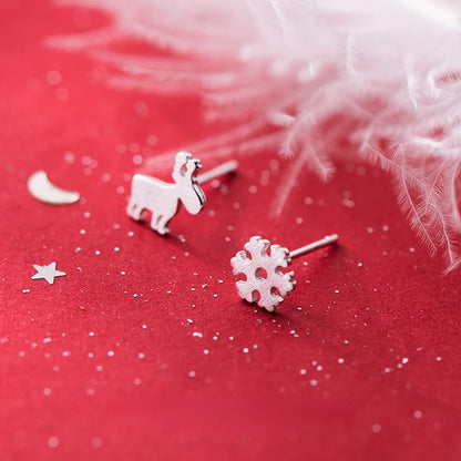 Stříbrné vánoční náušnice