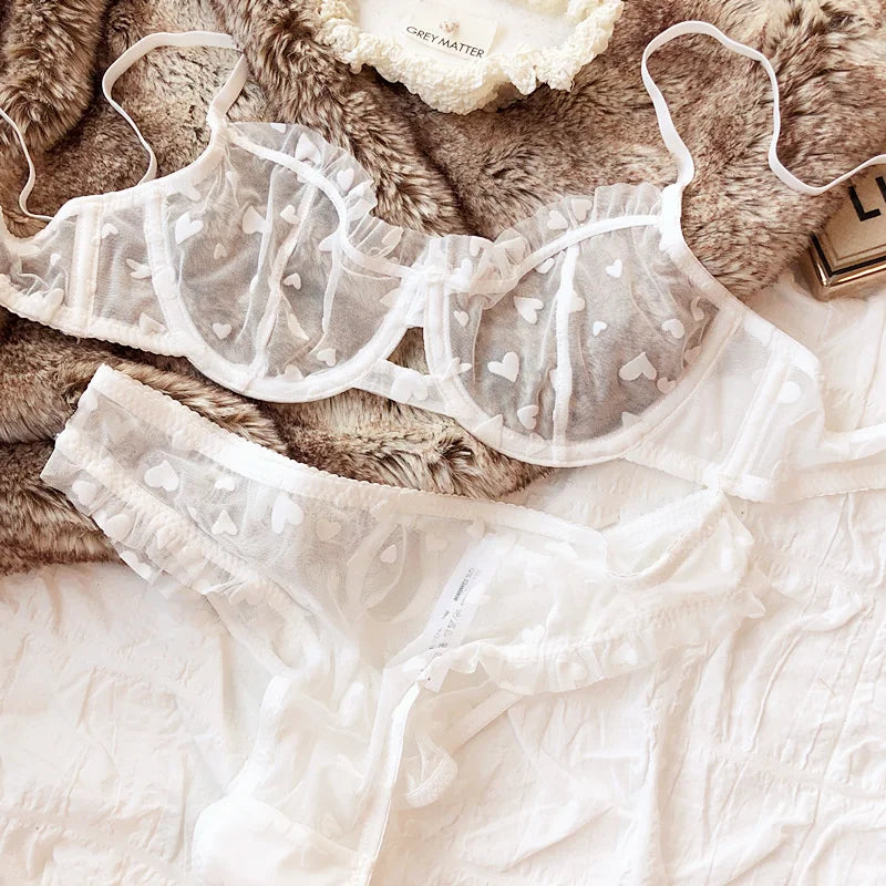 Set spodního prádla se srdíčky