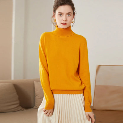 Dámský kašmírový svetr s rolákem