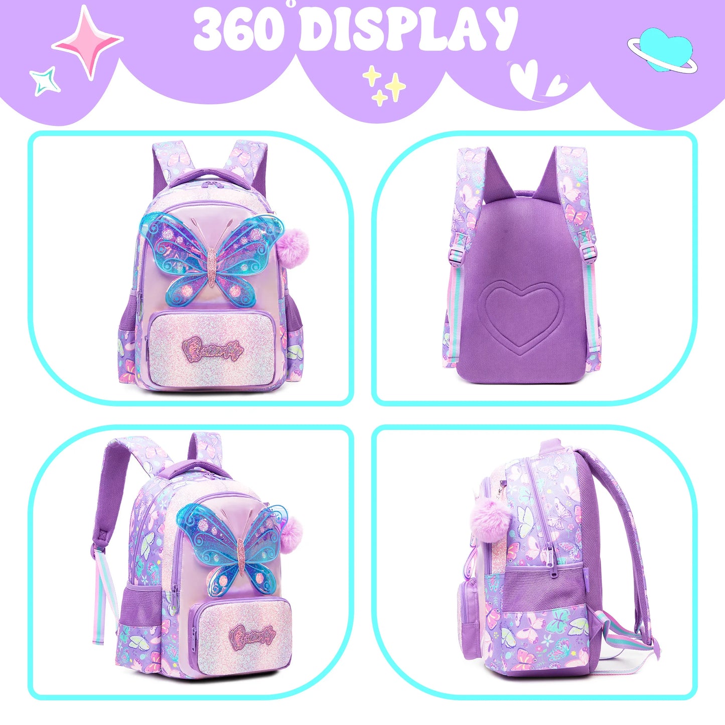 Set dívčího školního batohu