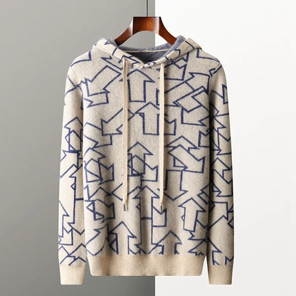 Pánský svetr s kapucí z kašmíru