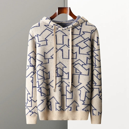 Pánský svetr s kapucí z kašmíru