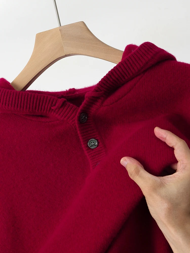 Pánský svetr s kapucí 100 % merino vlna
