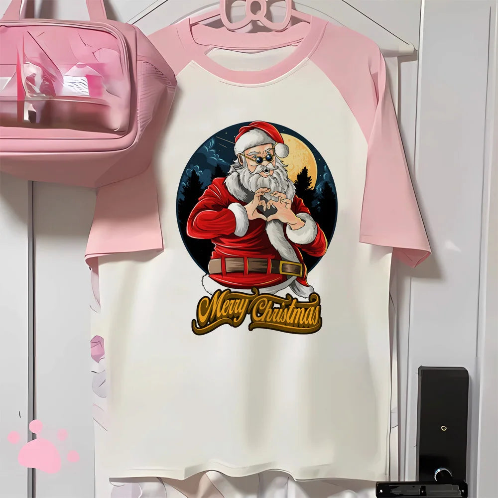 Dámské růžové vánoční triko