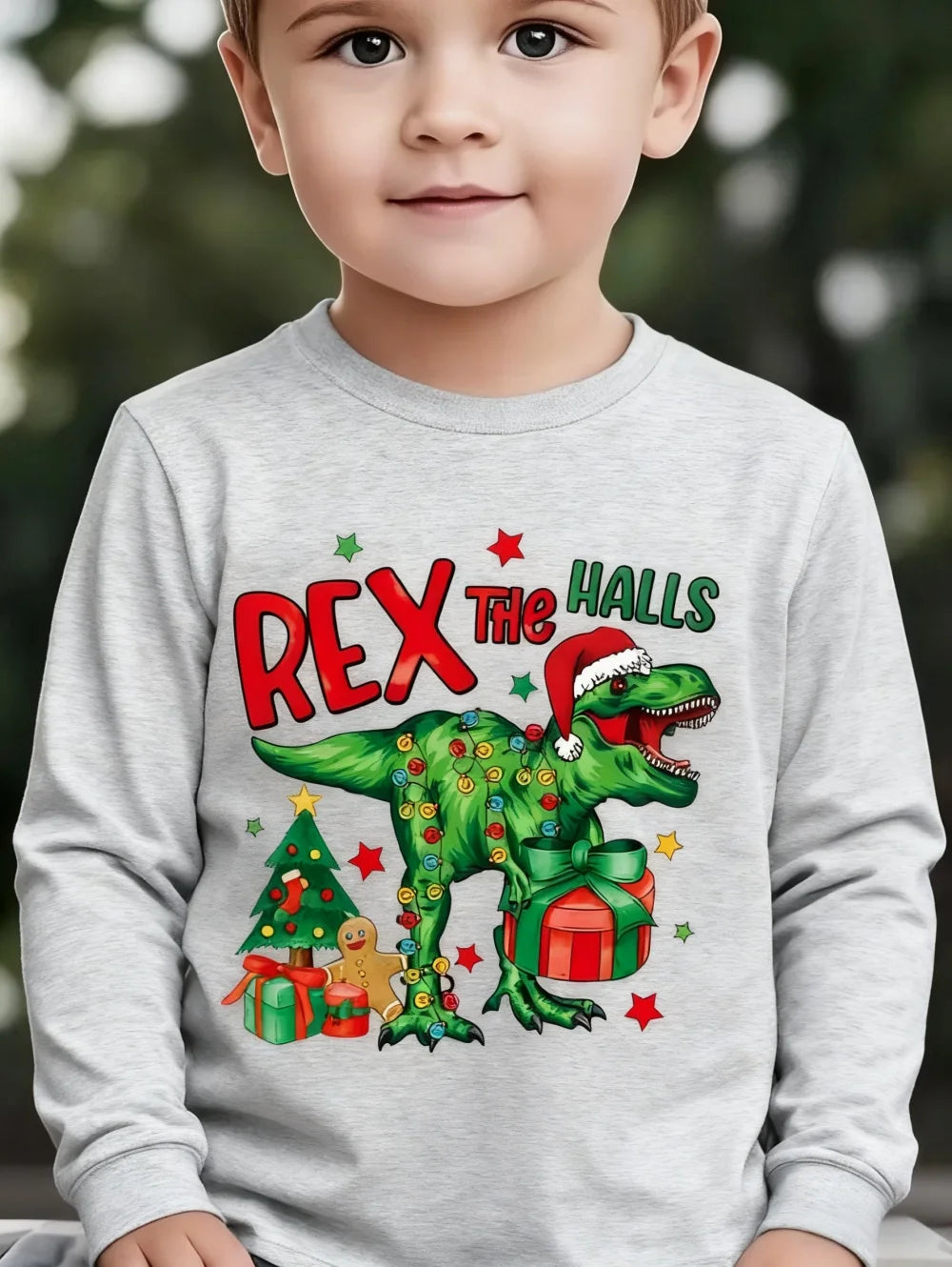 Chlapecké vánoční triko s dinosaurem