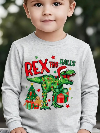 Chlapecké vánoční triko s dinosaurem